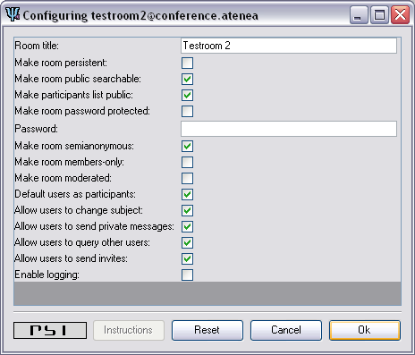 Psi: room configuration