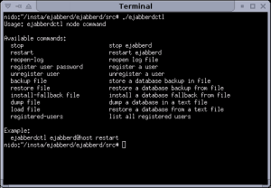 ejabberdctl output